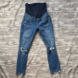 Abercrombie & Fitch MATERNITY Blue Distressed Skinny Jeans